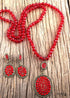 Boho Necklace, Jewelry Set, RH Crystal Black White Glass